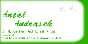 antal andrasek business card